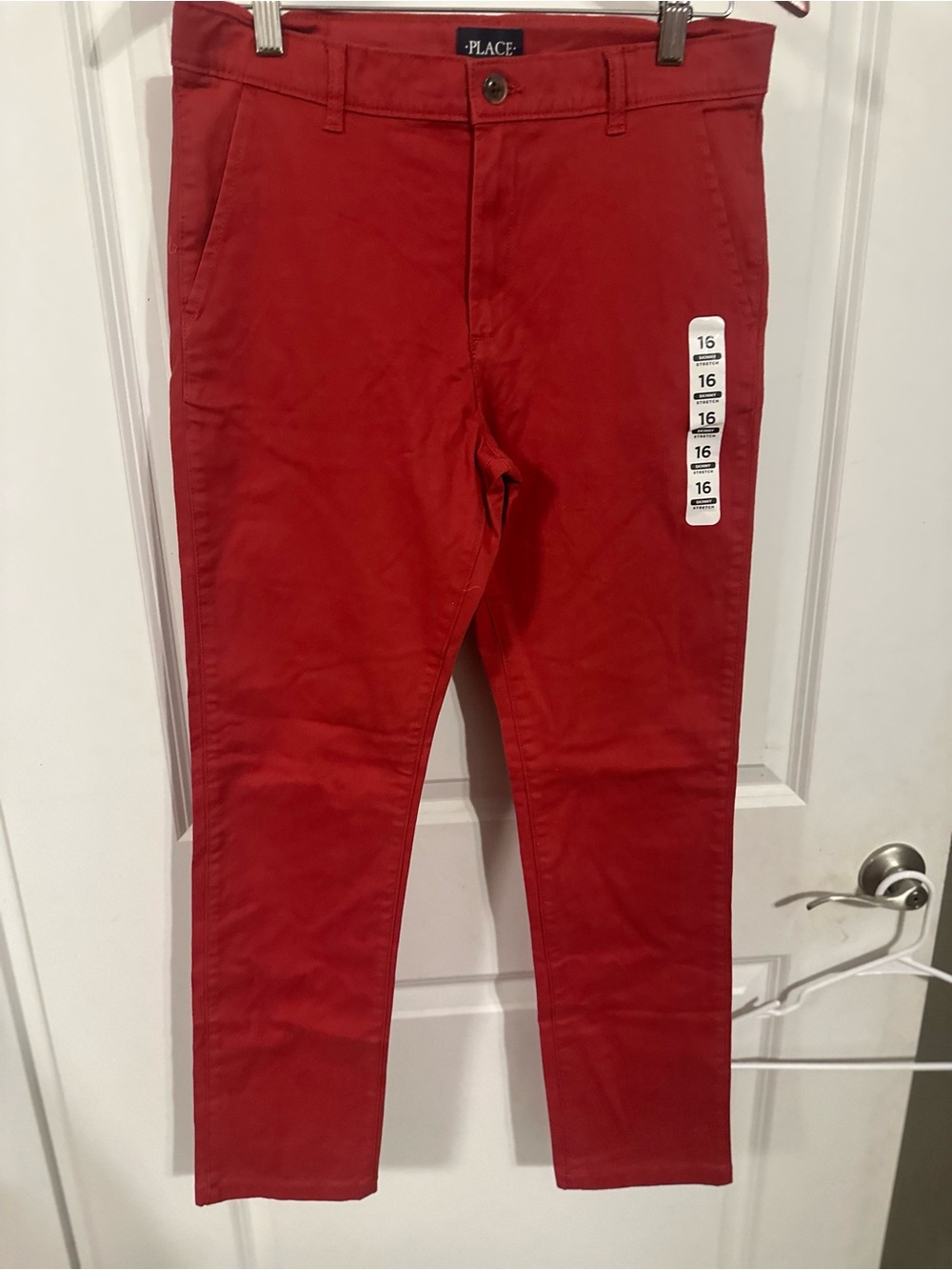 Place Red Slim Chino Pants for Men